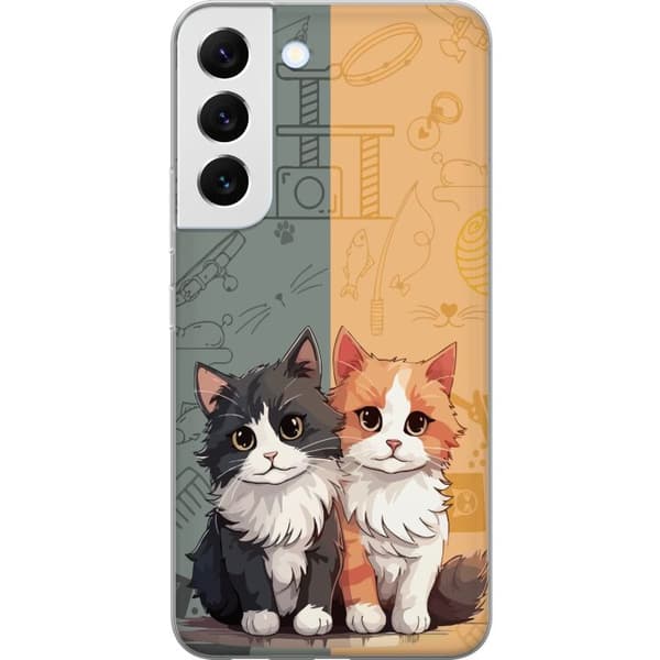 Samsung Galaxy S22 5G Läpinäkyvä kuori Kissat