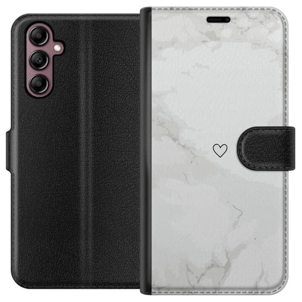 Samsung Galaxy A14 5G Plånboksfodral Marmor Hjärta