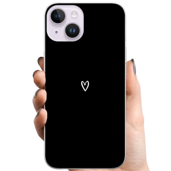 Apple iPhone 15 TPU Mobildeksel Svart Hjerte