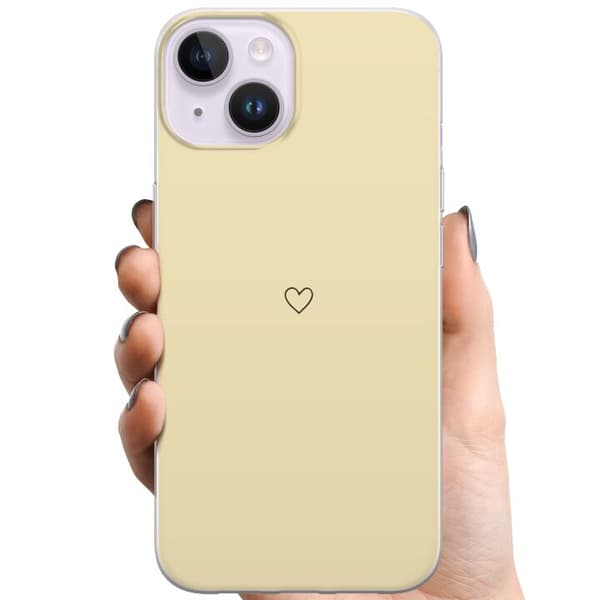 Apple iPhone 15 TPU Mobilcover Hjerte Gul