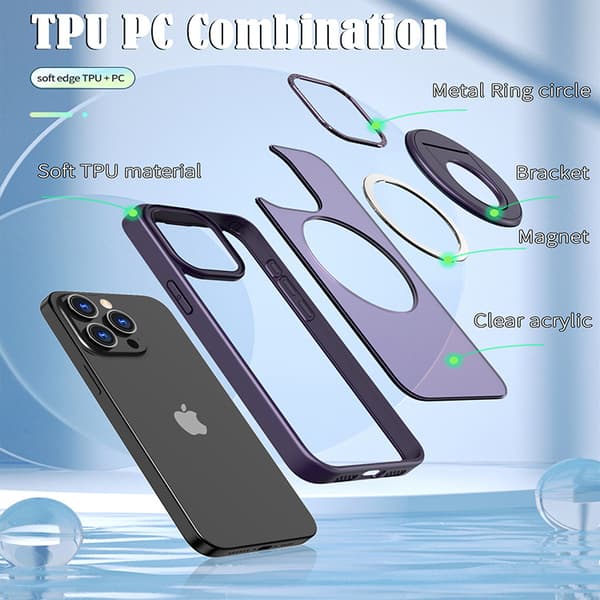 INF Magnetisk beskyttende telefonveske med usynlig stativ som er kompatibel med iPhone iPhone 14 Pro Max