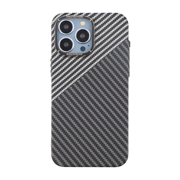 iPhone 15 Pro Max Mobilskal i Kolfiber - Svart/Vit