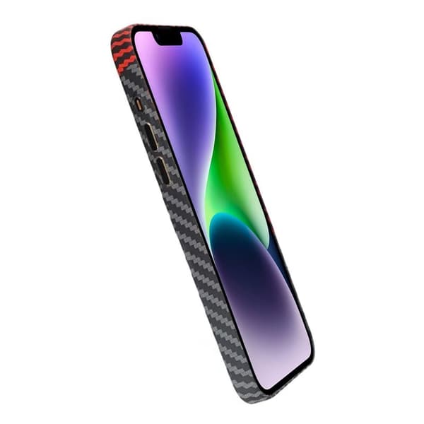 iPhone 15 Pro Mobilskal i Kolfiber - Röd/Svart