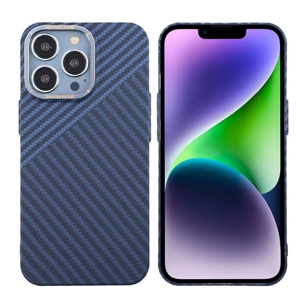 iPhone 15 Pro Max Mobilskal i Kolfiber - Blå/Grå