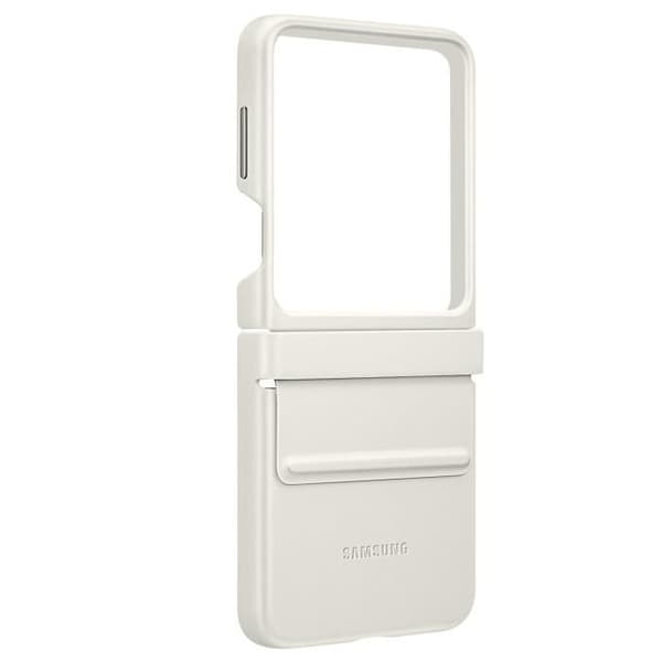 Fodral till Samsung Z Flip 5 Faux Leather Flap Eco-Leather Original Cream