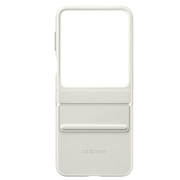 Fodral till Samsung Z Flip 5 Faux Leather Flap Eco-Leather Original Cream