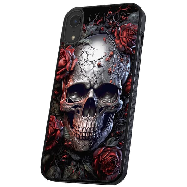 iPhone X/XS - Deksel/Mobildeksel Skull Roses