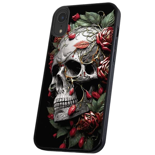 iPhone X/XS - Deksel/Mobildeksel Skull Roses