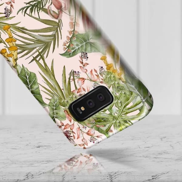Coque - IDEAL OF SWEDEN - Samsung Galaxy S10e - Rosa - Hård - Blommig - Qi trådlös laddning