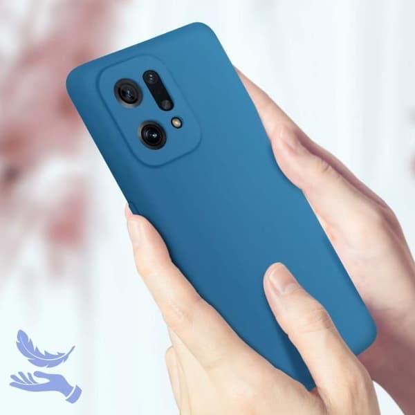 Skyddsskal - Oppo - Find X5 - Halvstyvt silikon - Mjuk-touch finish - Blå