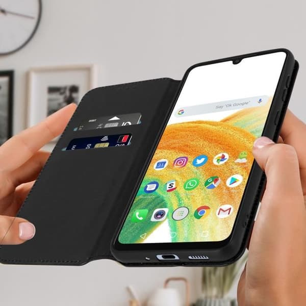 Samsung Galaxy A33 5G Fodral - AVIZAR - Flip Wallet Video Support - Svart