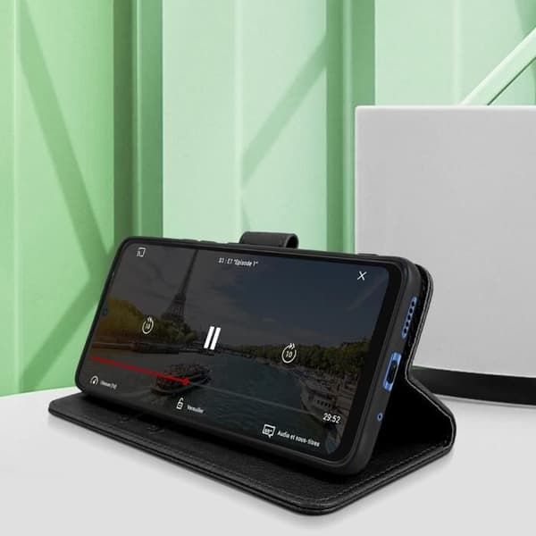 Xiaomi Redmi 10C Fodral - AVIZAR - Flip Wallet Video Support - Svart