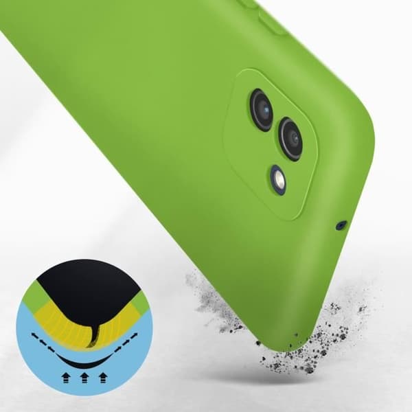 AVIZAR Skyddsfodral för Samsung Galaxy A03 - Halvstyv silikon - Soft-touch finish - Grön