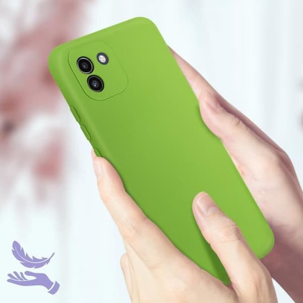 AVIZAR Skyddsfodral för Samsung Galaxy A03 - Halvstyv silikon - Soft-touch finish - Grön