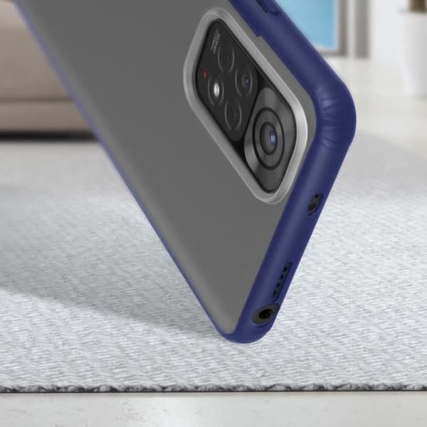 Skyddsskal - Xiaomi - Redmi Note 11/11s - Hybrid - Förstärkta hörn - Blå kant