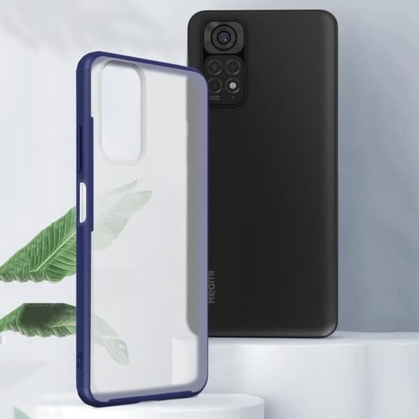 Skyddsskal - Xiaomi - Redmi Note 11/11s - Hybrid - Förstärkta hörn - Blå kant