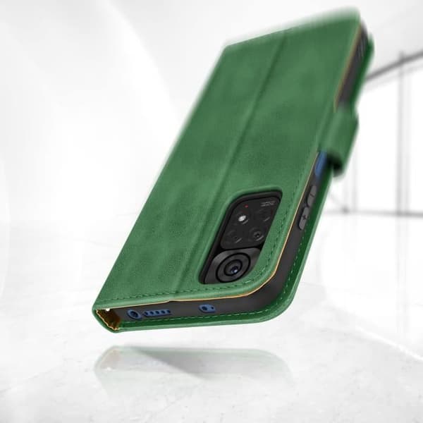 Xiaomi Redmi Note 11 och Note 11s Plånboksfodral Videostöd Funktion grön