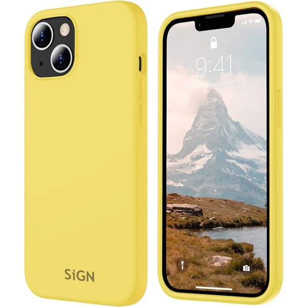 SiGN Liquid Silicone skal till iPhone 15 - Gul