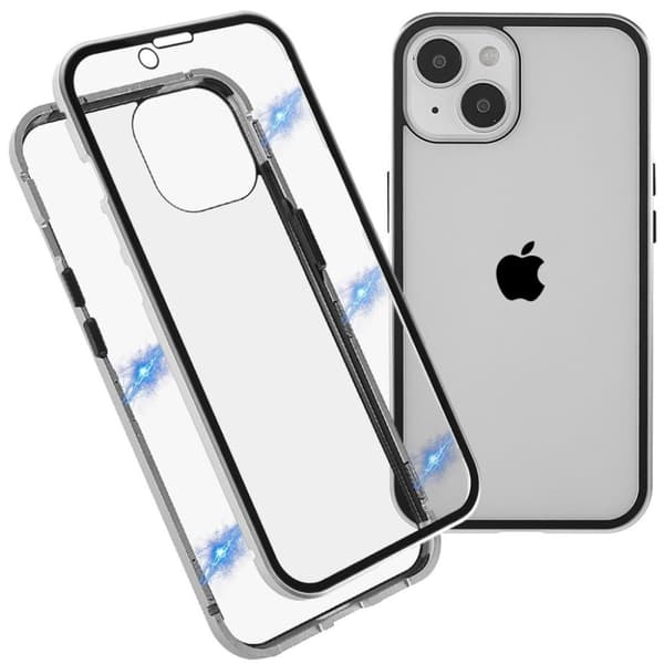 IPhone 15 Plus skal med ett skärmskydd - Silverfärgat