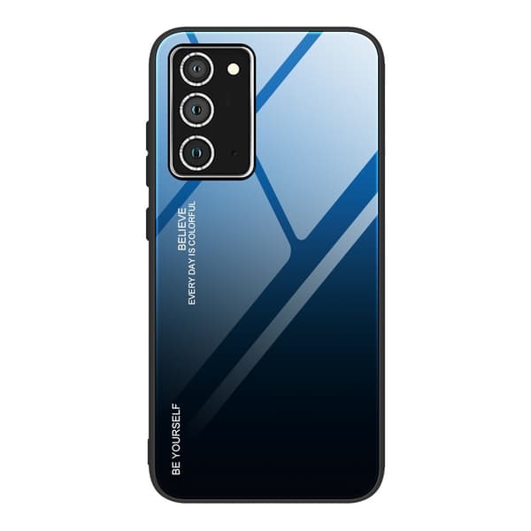 Gradient Color Skal i Härdat Glas för Galaxy A52 5G & A52s 5G - Blå/Svart