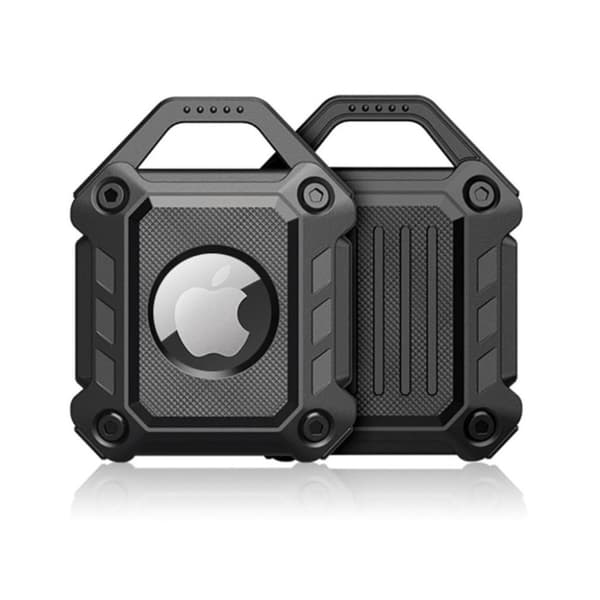 Stöttåligt Apple AirTag skal med en nyckelring - Svart
