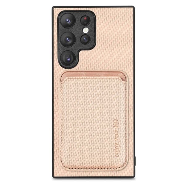 Avtagbart Samsung Galaxy S23 Ultra skal med korthållare - Sandrosafärgat