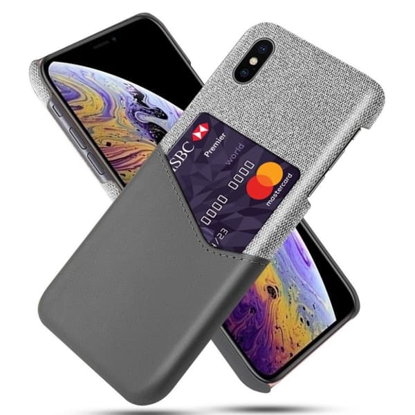 IPhone X/XS skal med en kortplats - Grått