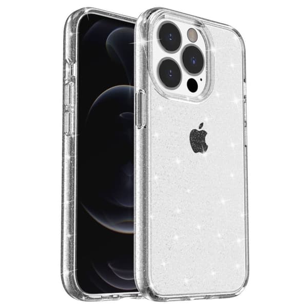 Glittrande iPhone 15 Pro Max skal - Vitt