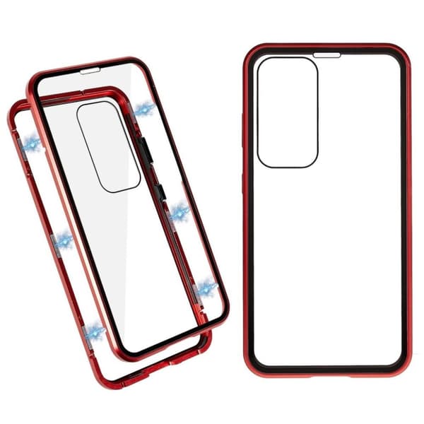 Samsung Galaxy S23 Plus skal i härdat glas - Röd