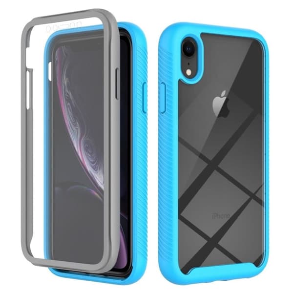 IPhone XR skal med ett skärmskydd - Ljusblå
