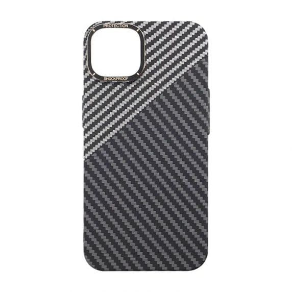 iPhone 15 Skal i Kolfiber – Svart/Vit