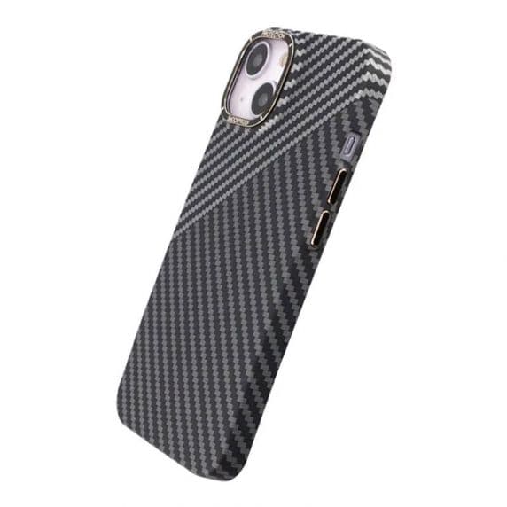 iPhone 15 Skal i Kolfiber – Svart/Vit