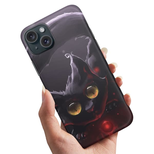 iPhone 15 - Deksel/Mobildeksel Svart Katt
