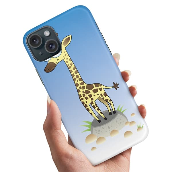 iPhone 15 - Kuoret/Suojakuori Piirretty Kirahvi