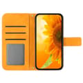 Pikkukuva 2 / 9: SKALO Motorola Edge 40 Neo 5G Kohokuvioitu Flower PU Nahka Lompakkokotelo - Vaaleanruskea