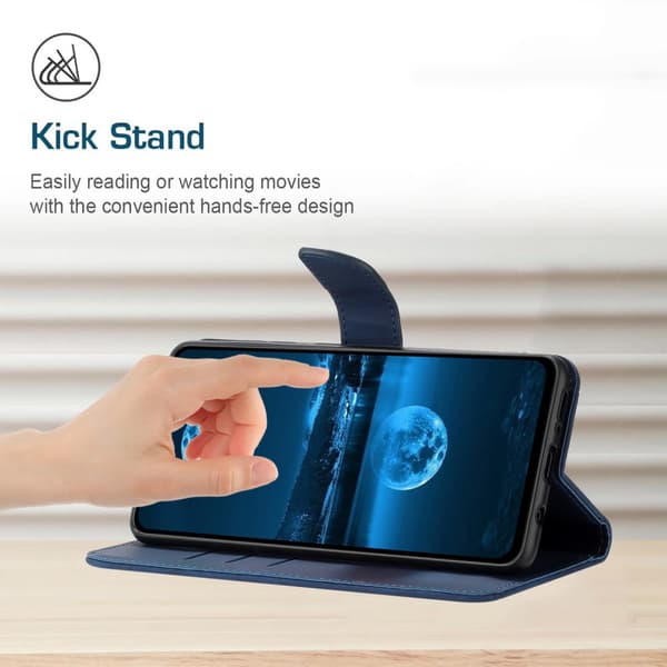 SKALO Motorola Edge 40 Neo 5G Embossed Plånboksfodral i PU-Läder - Blå