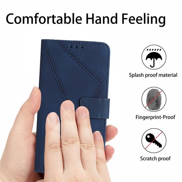 SKALO Motorola Edge 40 Neo 5G Embossed Plånboksfodral i PU-Läder - Blå