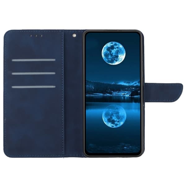 SKALO Motorola Edge 40 Neo 5G Embossed Plånboksfodral i PU-Läder - Blå