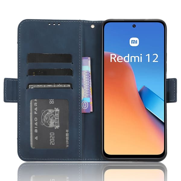 SKALO Xiaomi Redmi 12 4G/5G 6-RUM Pungetaske - Blå