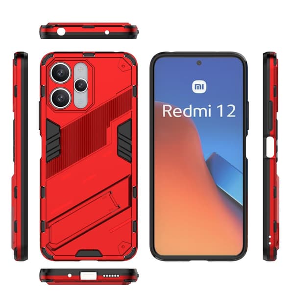 SKALO Xiaomi Redmi 12 4G/5G Hybrid BIBERCAS Cover - Rød
