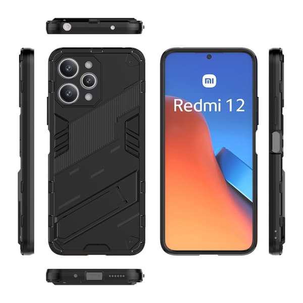 SKALO Xiaomi Redmi 12 4G/5G Armor Hybrid BIBERCAS Skal - Svart