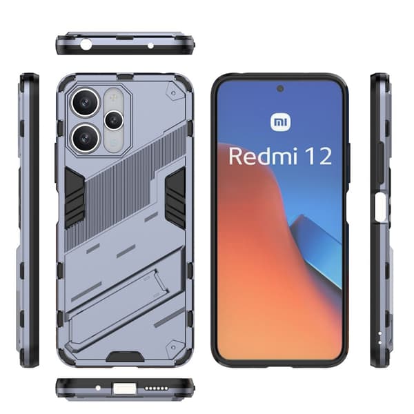 SKALO Xiaomi Redmi 12 4G/5G Hybrid BIBERCAS Cover - Mørkeblå