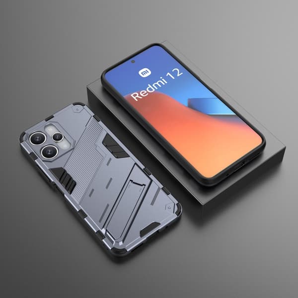 SKALO Xiaomi Redmi 12 4G/5G Hybrid BIBERCAS Cover - Mørkeblå