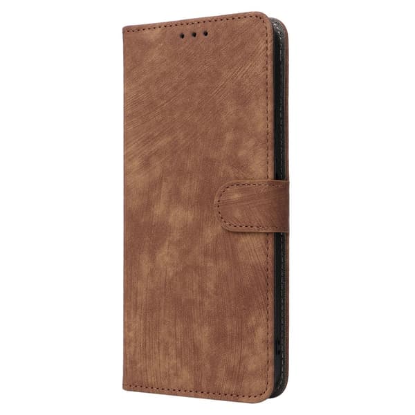 SKALO Xiaomi Redmi 12 4G/5G Flip Cover m. pung i PU-læder - Brun
