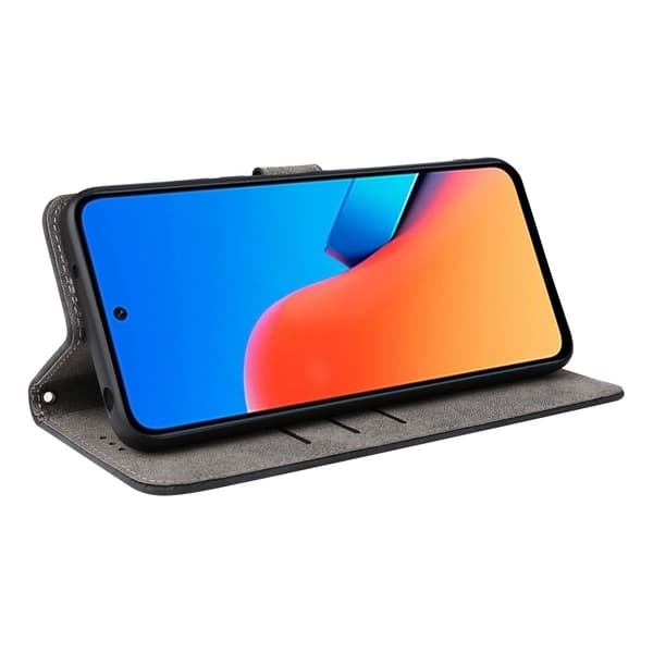 SKALO Xiaomi Redmi 12 4G/5G Lompakkokotelo PU-nahkaa - Musta