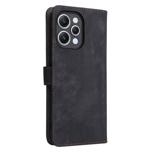 SKALO Xiaomi Redmi 12 4G/5G Lompakkokotelo PU-nahkaa - Musta
