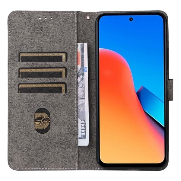 SKALO Xiaomi Redmi 12 4G/5G Lompakkokotelo PU-nahkaa - Musta