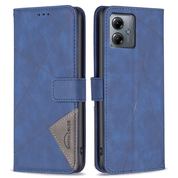 Motorola Moto G14 BINFEN COLOR Embossed Plånboksfodral - Blå