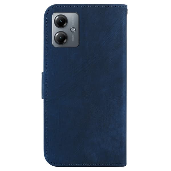 SKALO Motorola Moto G14 Kohokuvioitu tiikerilompakko - Tummansininen