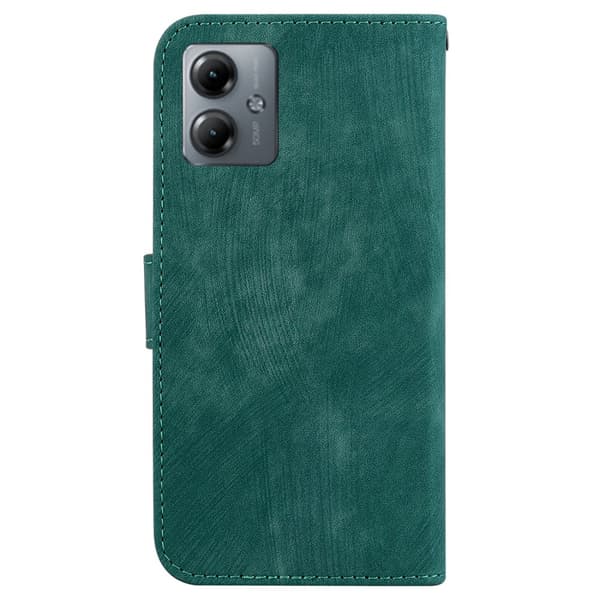 SKALO Motorola Moto G14 Kohokuvioitu tiikerilompakko - Vihreä